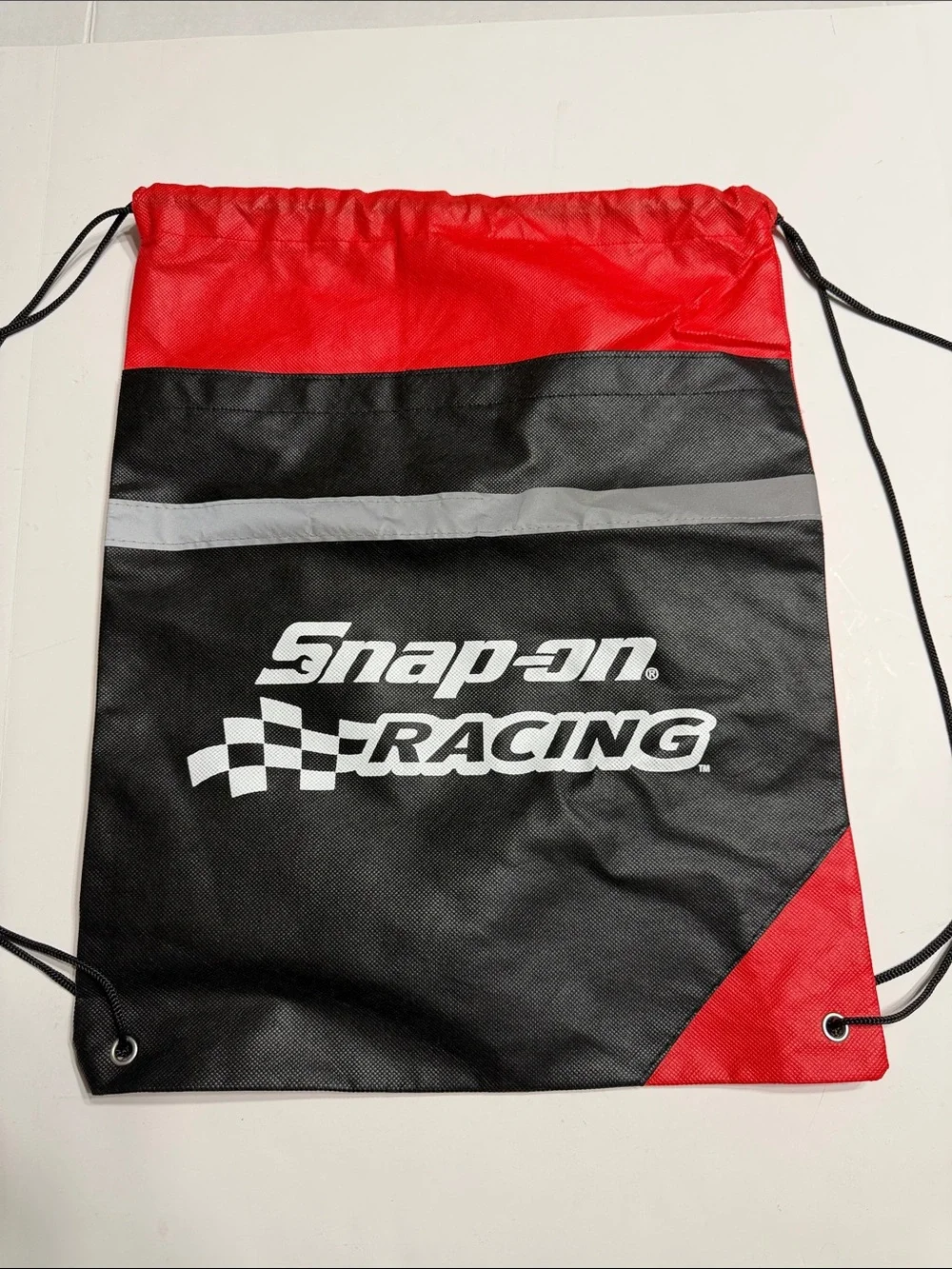 Snap-on Racing Drawstring Backpack - Black & Red